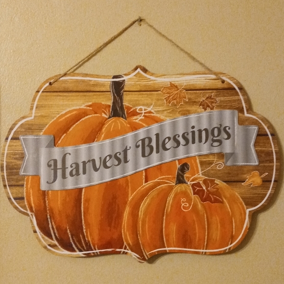 Harvest Blessings Fall Hanging Sign